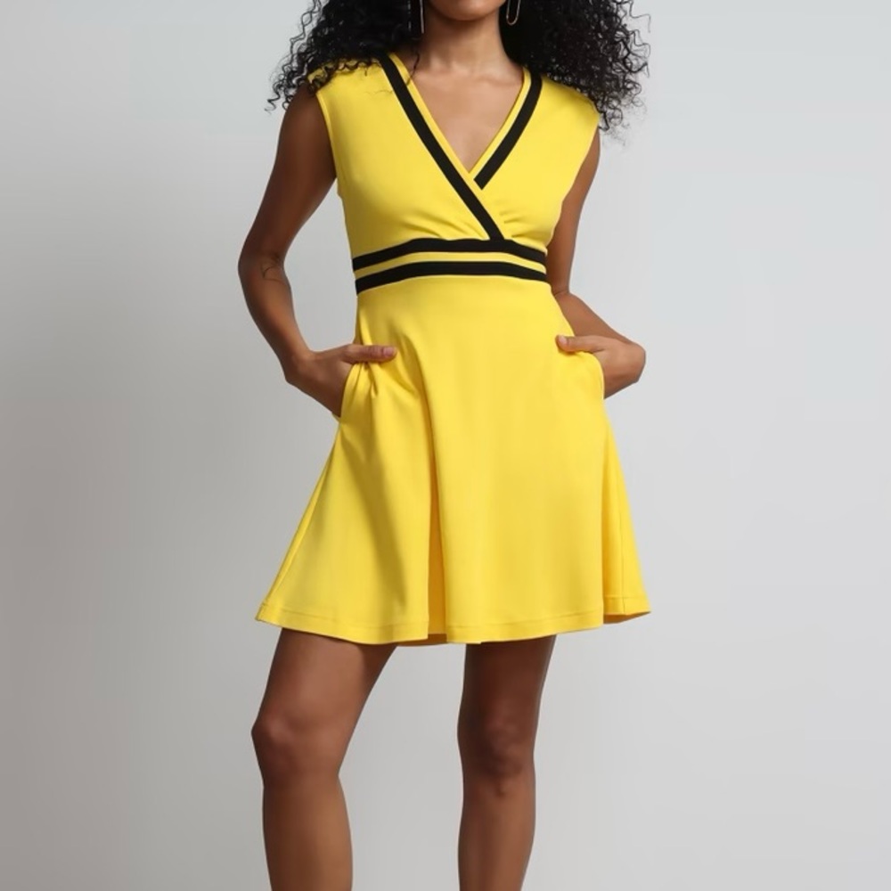 New New York & Company Colorblock Accent Wrap Dress - City Knits